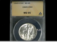 ANACS 1945 S50c MS65 obv